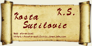 Kosta Šutilović vizit kartica